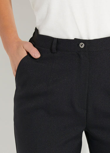 Pantalon droit uni taille semi élastiquée Noir