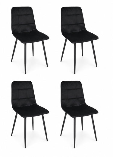 Set 4 Chaises MATEO Noir