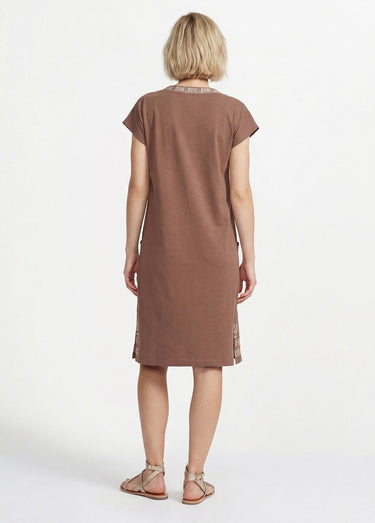 Robe de plage ample courte Marron