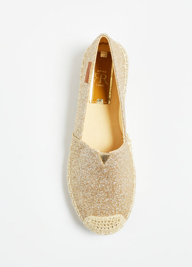 Espadrilles pailletées avec semelle corde Dore