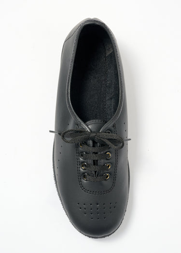Derbies compensées grande largeur lacées cuir Noir