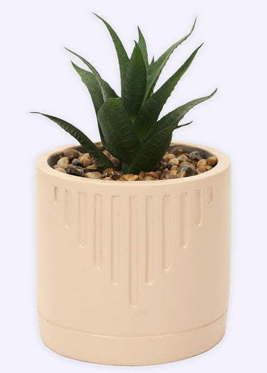 Plante artificielle Arty + pot coloré Beige