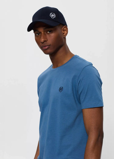 T-shirt col rond essentiel, logo poitrine Indigo