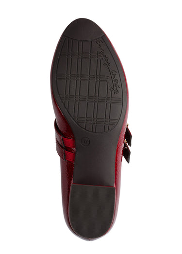 Escarpins vernis à talon façon babies Bordeaux