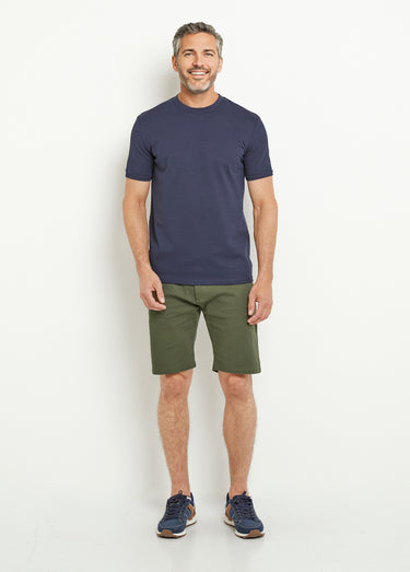 T-shirt col rond épais effet nid d'abeille Marine