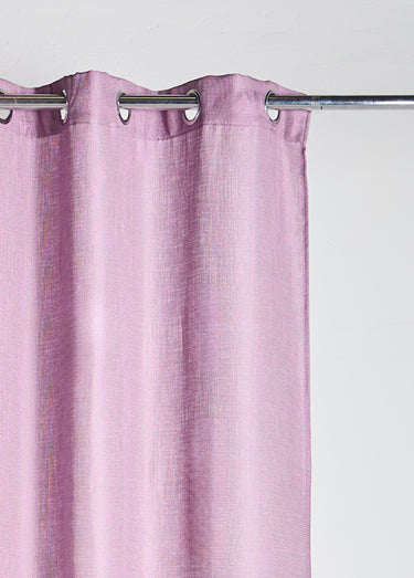 Rideau 1 panneau texturé, avec œillets Mauve