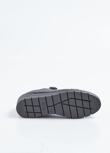 Baskets bi-matière lacées zippées largeur confort Noir