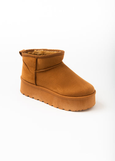 Boots fourrées chaudes façon suédine Camel