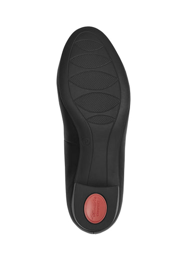 Escarpins cuir bout rond contour élastiqué Noir