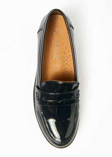 Mocassins vernis avec semelle crantée Marine
