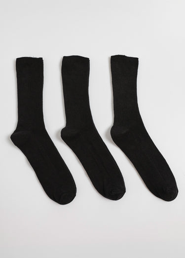 Lot de 3 Chaussettes jambes sensibles, assorties Noir
