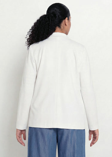 Veste droite boutonnée maille milano unie Blanc