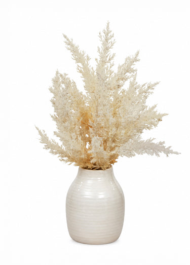 Vase avec graminées artificielles JAMES Blanc
