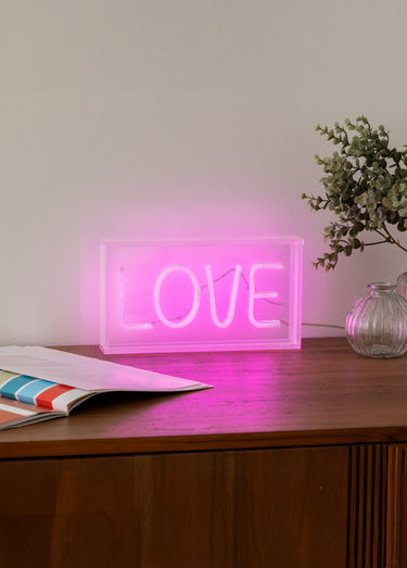 Déco LED à poser inspiration néon Love Blanc