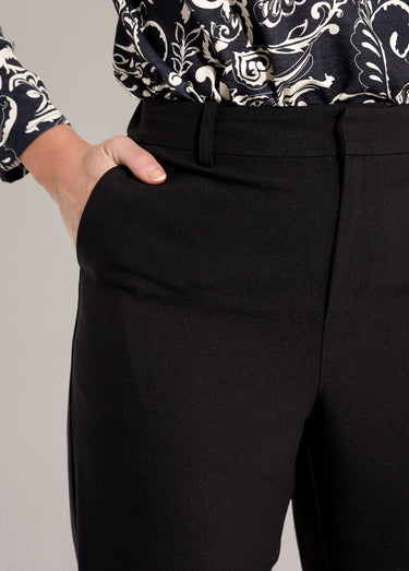 Pantalon fluide taille élastiquée Noir