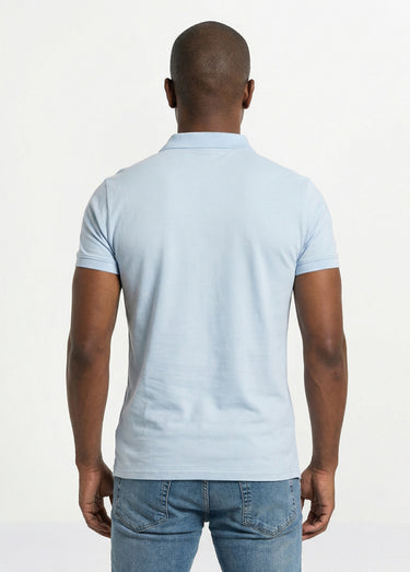 Polo homme manches courtes maille piquée Bleu Ciel