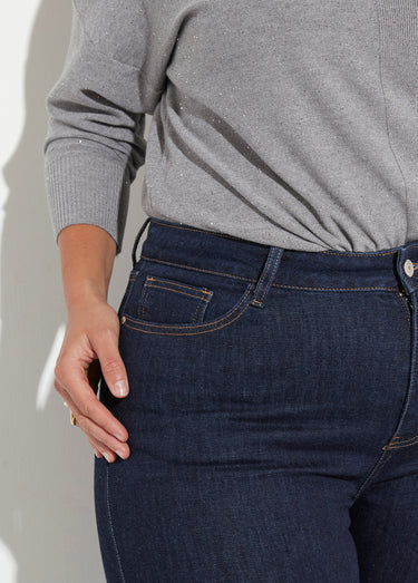 Jean mom en denim, spécial GRANDE TAILLE Bleu Brut