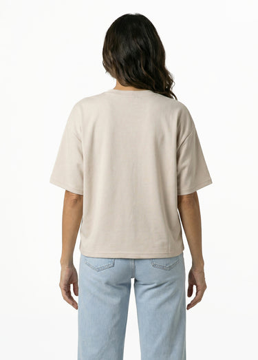 T-shirt loose extensible manches courtes Beige