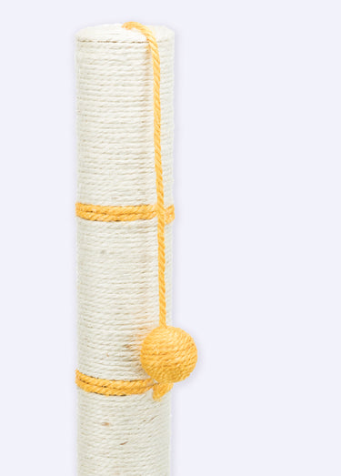 Tronc à griffer sisal + balle, pour chat Jaune