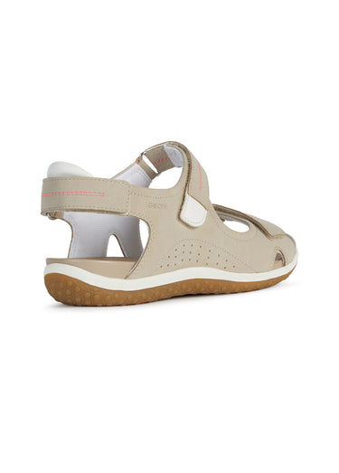 Sandales sportwear à scratchs Taupe