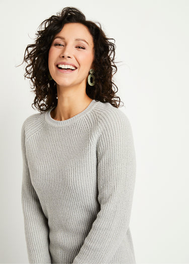 Pull maille brillante col rond Menthe