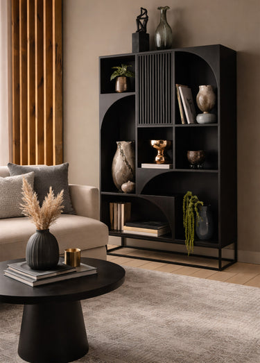 Etagère design arches, en manguier 2N Noir