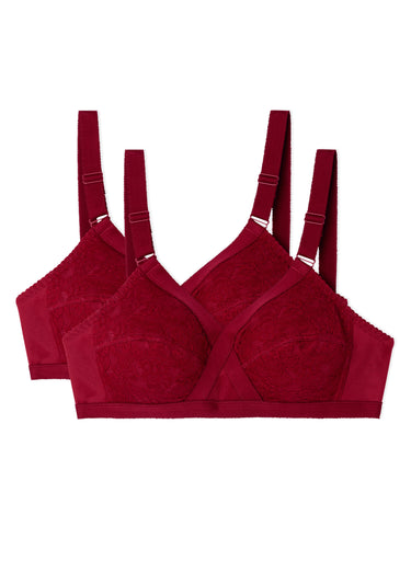 Soutien-gorge sans armatures croisé - lot de 2 Carmin Lot2