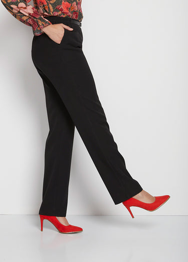 Pantalon infroissable taille semi élastiquée Noir