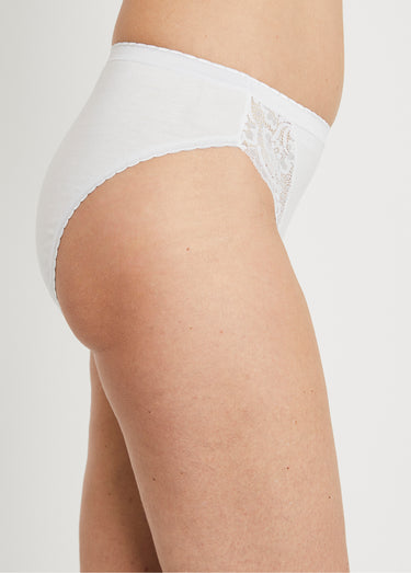 Culotte échancrée dentelle - lot de 3 Blanc Lot3