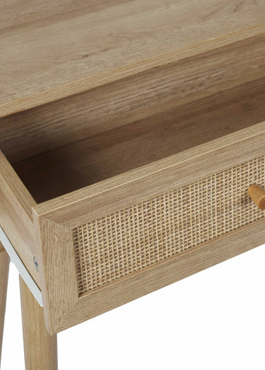 Console en bois et cannage Beige