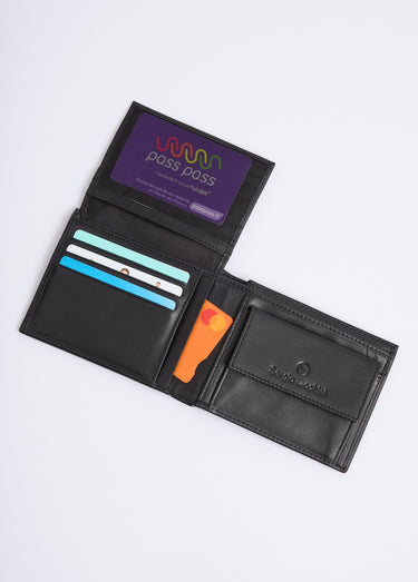 Portefeuille compact multi emplacements Noir