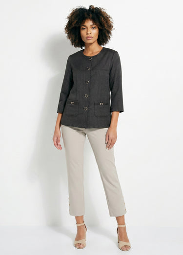 Veste ras de cou manches 3/4 Noir