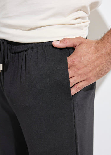 Pantalon coupe ajustée bas à revers Noir