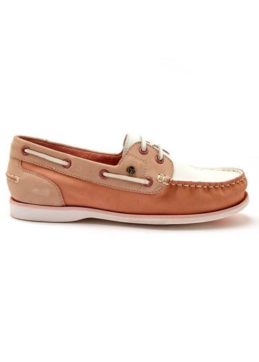 Chaussures bateau cuir largeur confort Rose