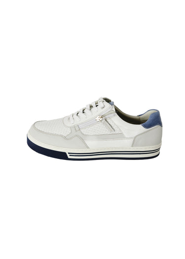 Baskets largeur confort lacées et zippées Blanc
