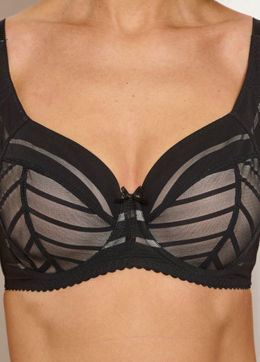 Soutien-gorge avec armatures tulle effet rayé Noir