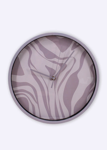 Horloge ronde, fond motif animalier Rose