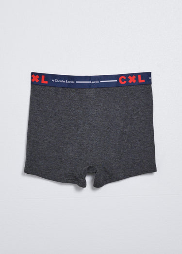 Boxer ceinture élastiqué, coton mélangé Gris Fonce