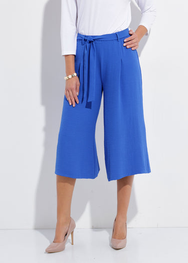 Jupe-culotte longue ceinture élastiquée dos Bleu