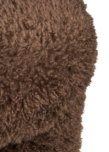 Pouf bouclette à poils longs GISBORNE Marron