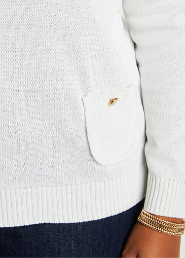Gilet cardigan court boutonné Blanc