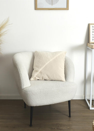 Coussin déco carré tufté Beige