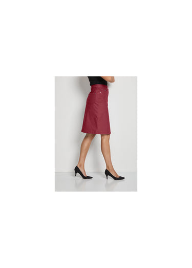 Jupe MORPHOSTYLE en jean couleur stretch Grenat