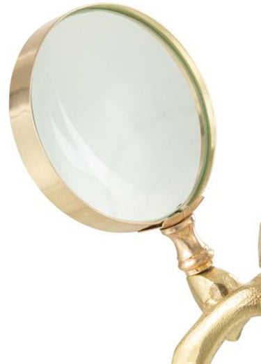 Loupe métal avec manche personnage Dore