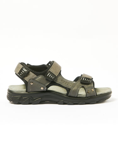 Sandales à scratchs confortables cuir Gris