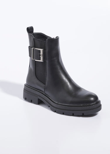Chelsea boots semelle crantée et boucle Noir