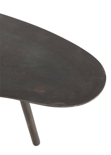 Table basse en métal, forme organique Noir