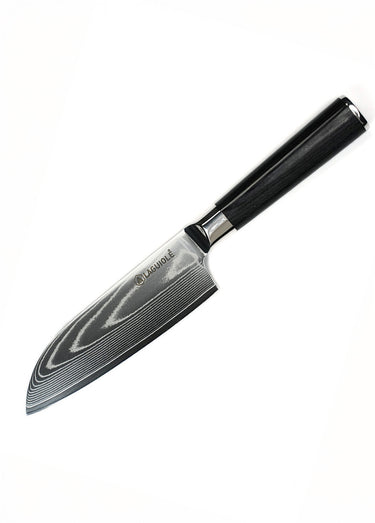 Couteau Santoku lame damas + étui, Core Noir