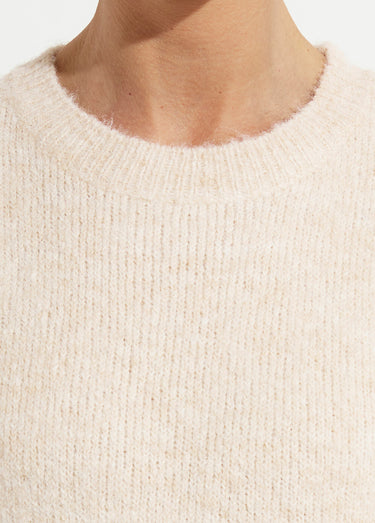 Pull sans manches en maille avec laine Ecru