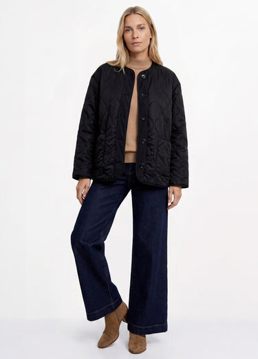 Veste manteau matelassée réversible avec une face motif léopard Léopard noir